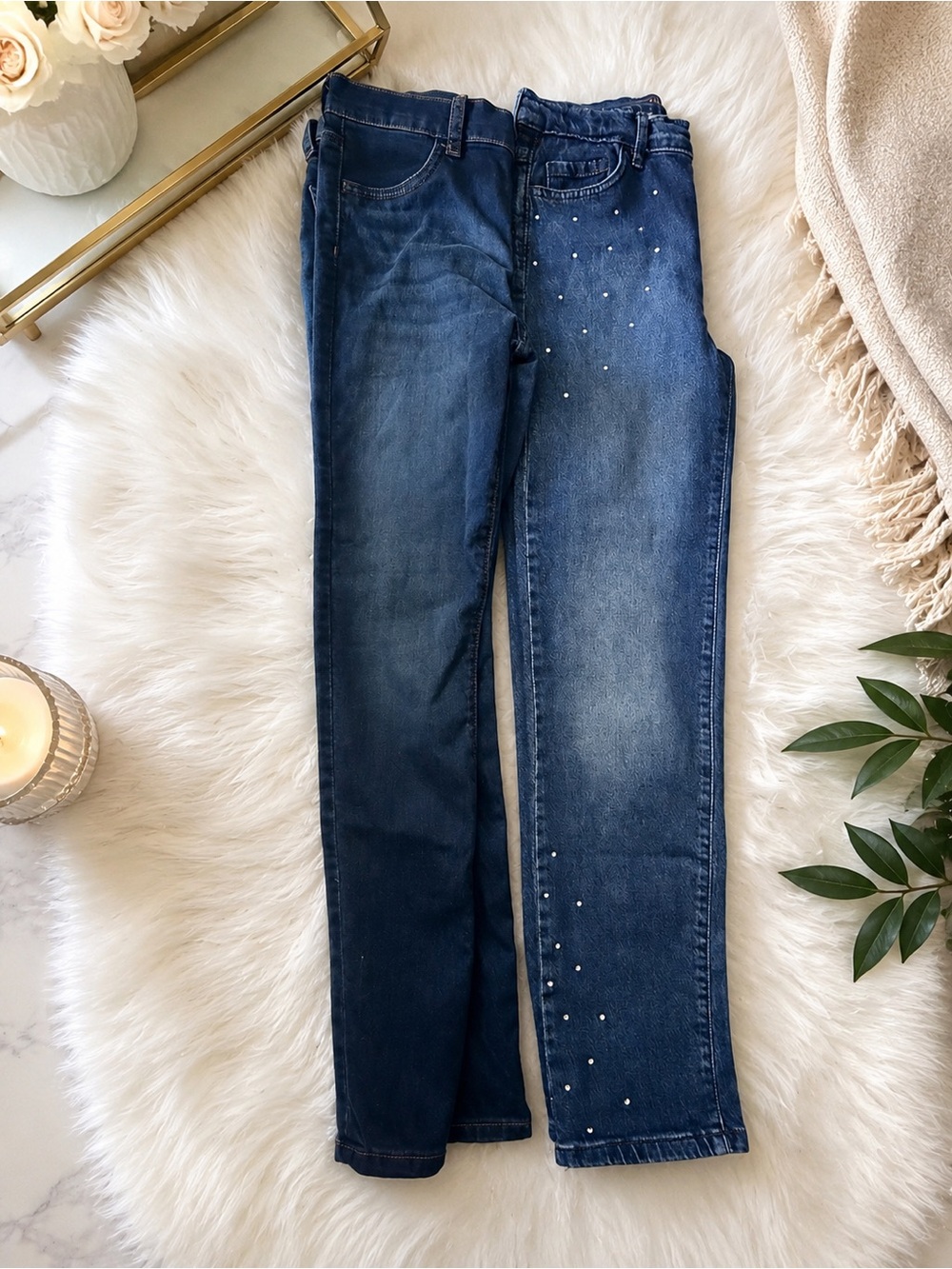 Two pairs of The Children's Place dark blue jeans NWOT, size 14